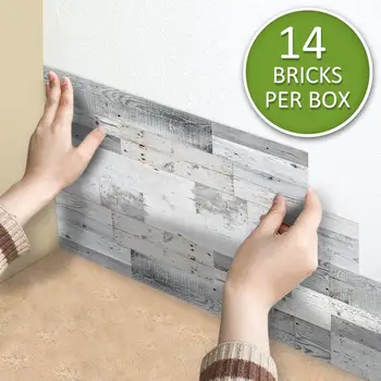 14Pcs/Set 3D Grão de Madeira Impermeável Bloco Adesivo DIY Casa Sala em Carpete de Parede Decoração