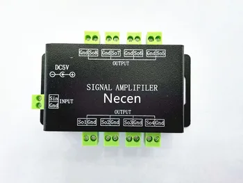 2811 e 2812B LED RGB colorido das luzes de Tira do Amplificador de 8 conectores mini amplificador DC 5V
