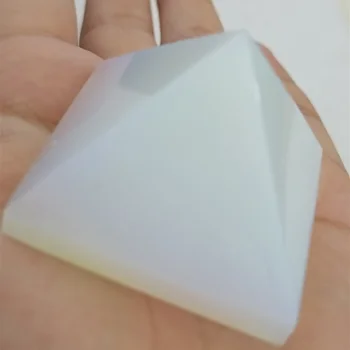 4cm Natural White Opal Pirâmide de Pedra Crystasl Ponto de Energia Meditação quartzo Varinha Decoração home