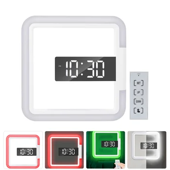 Ajustável Com Medidor De Temperatura Eletrônico Doméstico Relógio Despertador Espelho Legal Relógio De Parede, Relógio