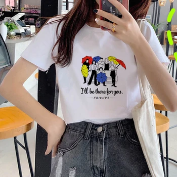 Amigo novo programa de Tv Tshirt Mulheres T-shirts, Tops Femme Roupas Feminina T-shirt Harajuku Verão de 90 Tshirt Streetwear T-shirts