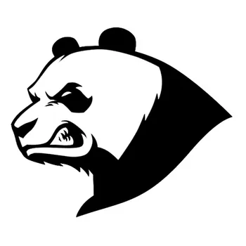 Animais Engraçados Decalque Com Raiva De Urso Panda Criativo Animal, Estilo Carro De Vinil Refletivo Adesivos De Carros Preto/Prata