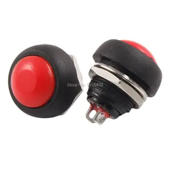 C.A. 250V 3A 2 Pin SPST DESLIGADO(ON) N/S Vermelho Mini Momentânea Interruptor de Botão de pressão x 10 Pcs
