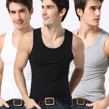 Colete masculino Elástico Apertado Modal Cor Sólida Colete de Esportes Homens Verão Slim Fit Musculação Assentamento Camisa