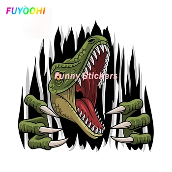 FUYOOHI Exterior/Proteção Engraçado Adesivos de desenhos animados Raptor Mascote Ripar à Prova de arranhões Prancha Tronco Carro Adesivos e Decalques