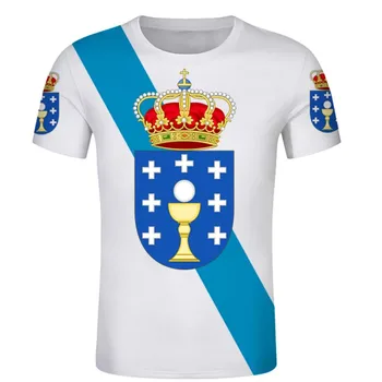 Galiciai T-Shirt ESPANHOL Galiza Camisetas Bandeira Emblema Camisetas DIY Comunidade Autónoma Nome da Cidade Número Criança, Desporto T-Shirt