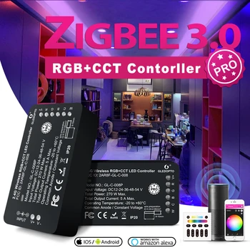 Gledopto Zigbee Pro 3.0 Led, Controlador do RGB, Dimmer+CCT 2,4 G RF Zigbee2MQTT Controle Remoto sem Fio Inteligente de Automação residencial