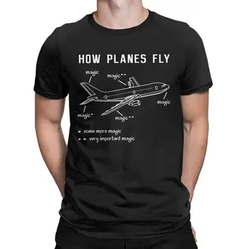 Homens Como os Aviões Voam de Piloto de Avião T-Shirt de Engenharia Engenheiro de Puro Algodão Tops Vintage de Manga Curta, Gola Redonda Tees T-Shirt