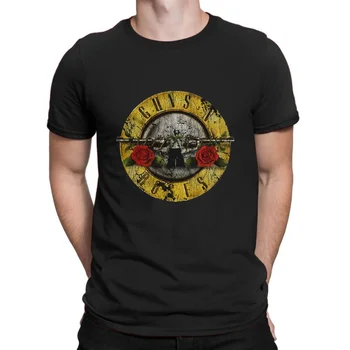 Incrível Tees Masculinas Camiseta Casual de grandes dimensões Guns N Roses Marcador Logo T-shirt Essencial Homens T-shirts Gráfico Streetwear S-3XL