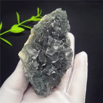 Lindo!!!Verde Natural da fluorite cristalina de partículas de pedra de Cristal de Quartzo Reiki Cura tanque de peixes Decoração 229g