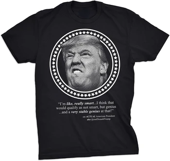 Louco Trump Estável Gênio Citação Engraçado Político T-Shirt. Prémio de Algodão de Manga Curta-O-Pescoço Mens T-Shirt Nova S-3XL