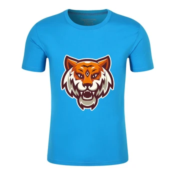 Moda tigre padrão dos homens 100% algodão T-shirt, legal mangas curtas no verão, de alta qualidade superior, apropriado para presentes um-004