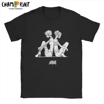 Nana Osaki T-Shirts para os Homens de Algodão Impressionante T-Shirt Gola Redonda Japonês Punk Anime Mangá Camisetas de Manga Curta Roupas Impresso