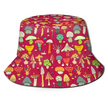 NOISYDESIGNS 2021 Nova Moda do Pescador Chapéu de Cogumelo Imprimir Vermelho Chapéu de Balde Unisex Caps Hip Hop Mulher de Pescador Chapéus