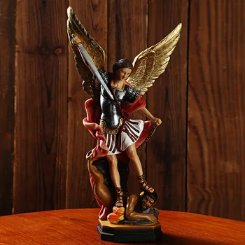 Novo Anjo E O Demônio De Batalha Estátua De Jardim De Casa Resina Artesanato Figura De Ornamento Católica Presentes Para Acessórios De Mesa Retro Decoração De Quarto