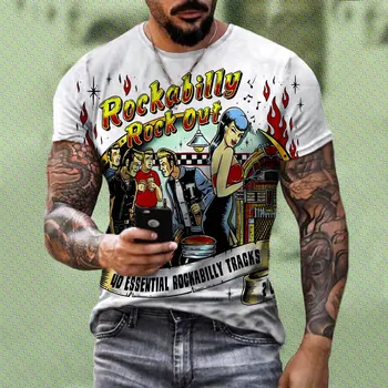 Os homens T Shirts Roupas 3D Vintage de Impressão de T-Shirts de Verão de Manga Curta Hip Hop O Pescoço T-Shirts Venda Quente