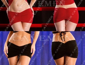 Plissado Mini-Curta *2856 *Senhoras sexy G-string T-back de Pelúcia Biquíni Boxer Triângulo Pijama Terno Frete Grátis