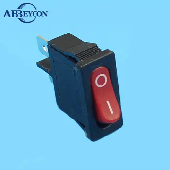 RS290 KCD1-101-12 2pins on-off fina interruptor de balancim com preto habitação e botão vermelho