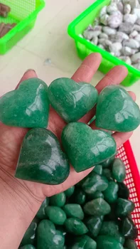 Verde Natural De Morango Cristal Forma De Coração De Amor A Energia De Cura De Artesanato Decoração