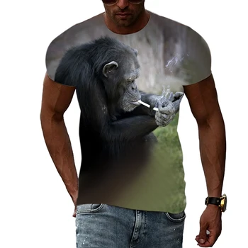 Verão 3D Impresso T-shirts Hip Hop Harajuku Casual streetwear Superior Homens Engraçado Macaco gráfico t-shirts da Moda Tendência de Personalidade