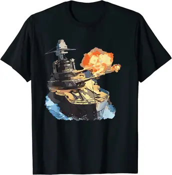 WW2 Navio Encouraçado Destruidor De Ação dos Homens T-Shirt de Manga Curta de Algodão Casual O-Pescoço Camisetas de Verão
